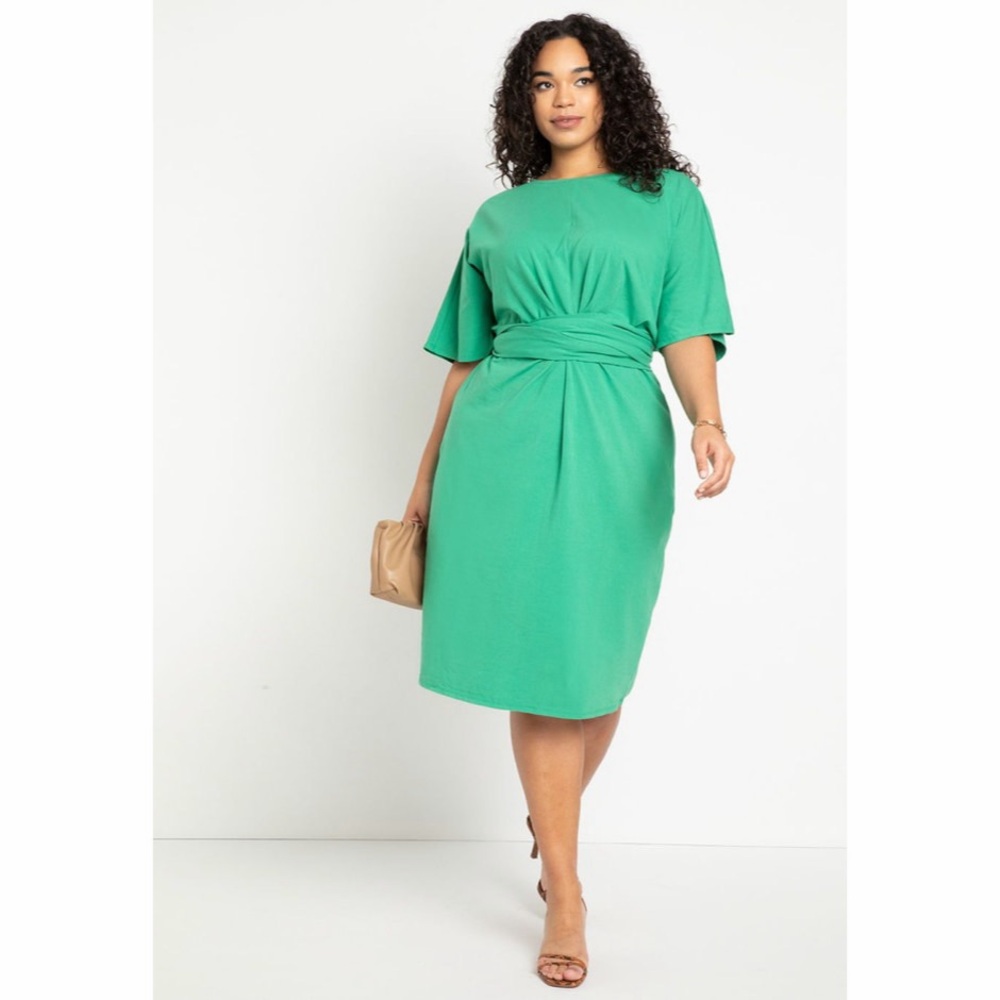 Eloquii Vibrant Green Midi Dress Size 20 NWT
